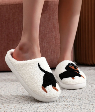 Teckel Pantoffels - Pluche Gevoerd met Antislip