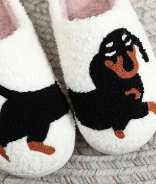 Teckel Pantoffels - Pluche Gevoerd met Antislip