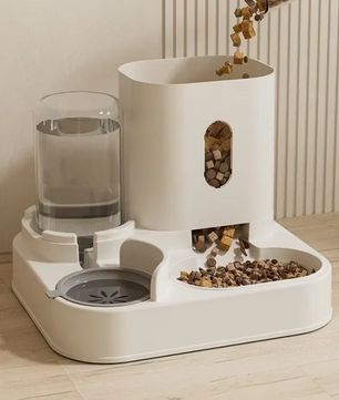 Voer- en Drinkbak voor Katten - 2-in-1 Feeder met Waterfontein