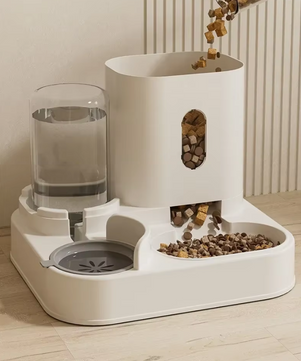 Automatische Voer- en Drinkbak voor Katten - 2-in-1 Feeder met Waterfontein