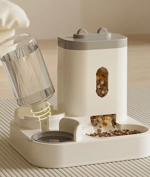 Voer- en Drinkbak voor Katten - 2-in-1 Feeder met Waterfontein