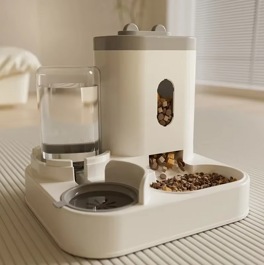 Automatische Voer- en Drinkbak voor Katten - 2-in-1 Feeder met Waterfontein