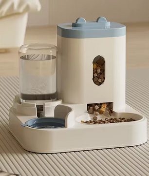 Voer- en Drinkbak voor Katten - 2-in-1 Feeder met Waterfontein