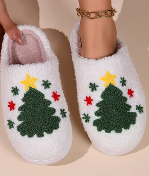 Kerst Pantoffels - Pluche Gevoerd met Antislip