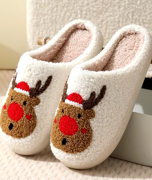Kerst Pantoffels - Pluche Gevoerd met Antislip