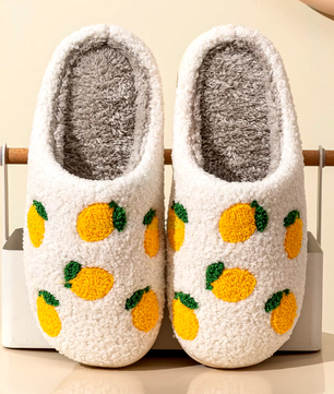 Lemon Pantoffels - Pluche Gevoerd met Antislip