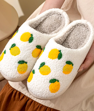 Lemon Pantoffels - Pluche Gevoerd met Antislip