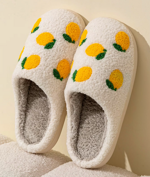 Lemon Pantoffels - Pluche Gevoerd met Antislip