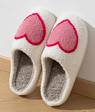 Groot Hart Pantoffels - Pluche Gevoerd met Antislip