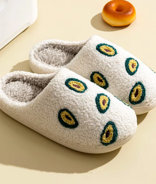 Avocado Pantoffels - Pluche Gevoerd met Antislip