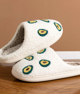 Avocado Pantoffels - Pluche Gevoerd met Antislip