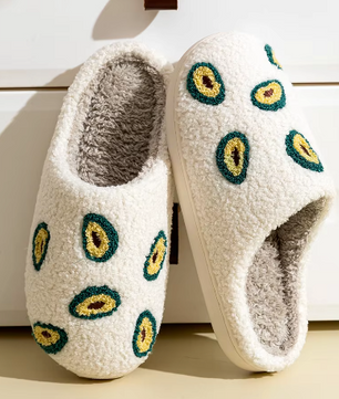 Avocado Pantoffels - Pluche Gevoerd met Antislip