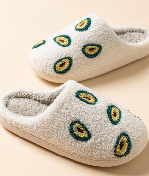 Avocado Pantoffels - Pluche Gevoerd met Antislip