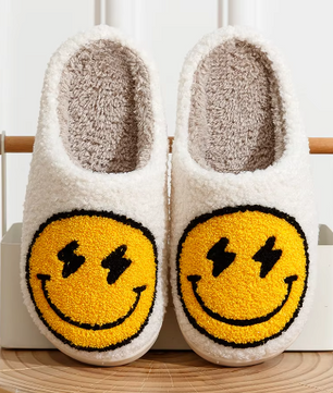 Smiley Pantoffels - Pluche Gevoerd met Antislip