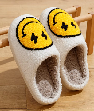 Smiley Pantoffels - Pluche Gevoerd met Antislip