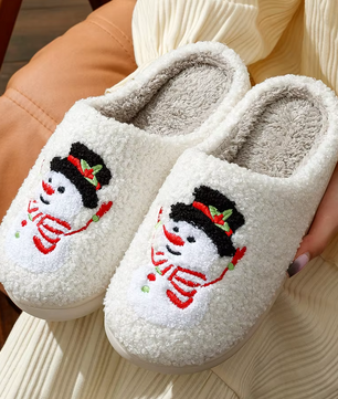 Kerstpop Pantoffels - Pluche Gevoerd met Antislip
