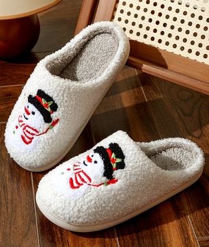 Kerstpop Pantoffels - Pluche Gevoerd met Antislip
