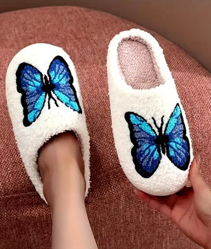 Vlinder Pantoffels - Pluche Gevoerd met Antislip