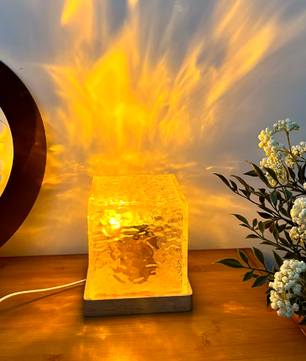 Noorderlicht Lamp – 16 Kleuren Vlam/Kristallen Nachtlampje