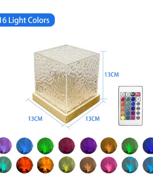 Noorderlicht Lamp – 16 Kleuren Vlam/Kristallen Nachtlampje