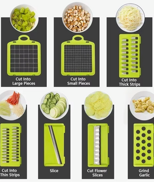 15-in-1 Multifunctionele Groentesnijder - Keuken - Grijs