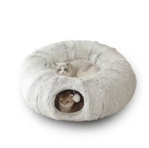 2-in-1 Rond Kattenbed en Kattentunnel – Comfort en Speelplezier in Één