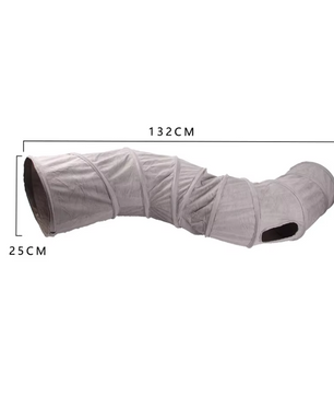 Grijze S-vorm Kattentunnel - 132cm