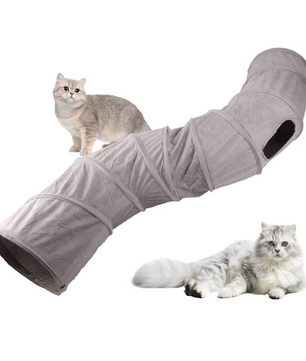 Grijze S-vorm Kattentunnel - 132cm