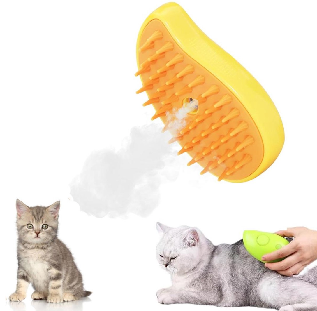 3-in-1 Stoomborstel voor Katten en Honden – Verzorging, Massage & Vachtverzorging