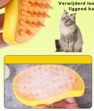 3-in-1 Stoomborstel voor Katten en Honden – Verzorging, Massage & Vachtverzorging