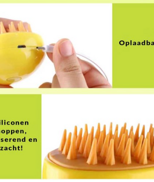 3-in-1 Stoomborstel voor Katten en Honden – Verzorging, Massage & Vachtverzorging