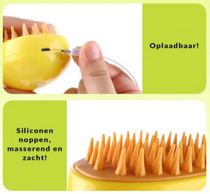 3-in-1 Stoomborstel voor Katten en Honden – Verzorging, Massage & Vachtverzorging