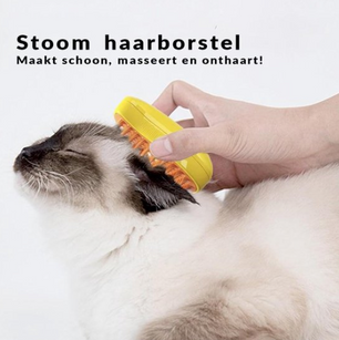 3-in-1 Stoomborstel voor Katten en Honden – Verzorging, Massage & Vachtverzorging