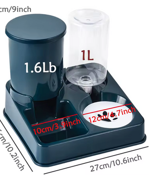2-in-1 Automatische Water- en Voederset voor Katten en Kleine Huisdieren