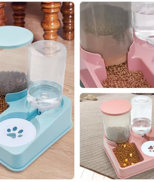 2-in-1 Automatische Water- en Voederset voor Katten en Kleine Huisdieren