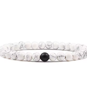 Yin Yang Edelsteen Armbanden Set – Howliet & Onyx Armbanden voor Koppels en Vrienden