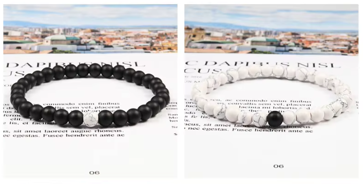 Yin Yang Edelsteen Armbanden Set – Howliet & Onyx Armbanden voor Koppels en Vrienden