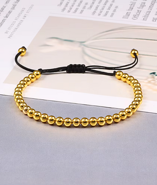 Verstelbare Koperen Kralen Armband – Handgemaakte Armband voor Mannen en Vrouwen