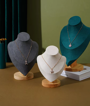 Luxe Ketting Hals Display Frame – Design van Leer en Hout