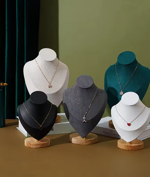 Luxe Ketting Hals Display Frame – Design van Leer en Hout