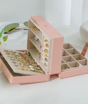 Stijlvolle PU Leren Sieraden Opbergdoos – Draagbare Sieradendoos