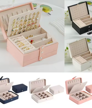 Stijlvolle PU Leren Sieraden Opbergdoos – Draagbare Sieradendoos