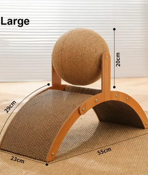 2-in-1 Katten Krab Bal en Krabber – Duurzaam Sisal Krasplank Speelgoed voor Katten