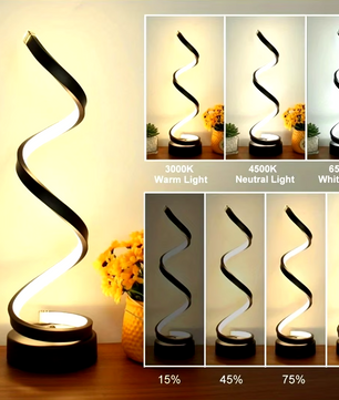 Moderne Spiraalvormige LED-Tafellamp – Voor Stijlvolle Verlichting in Elke Ruimte