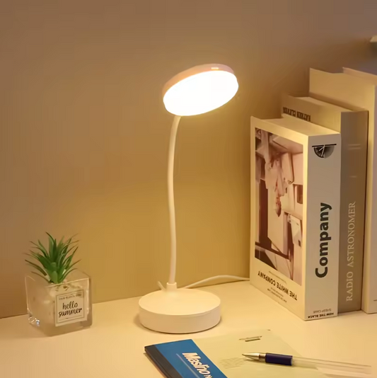 LED Bureaulamp Wit – 3 Niveaus Dimbare Draadloze Touch Lamp