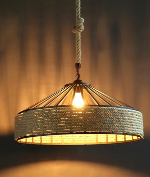 Noah Hanglamp – Klassieke Henneptouw Plafondlamp