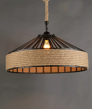 Noah Hanglamp – Klassieke Henneptouw Plafondlamp