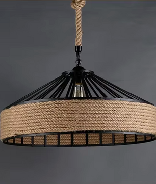 Noah Hanglamp – Klassieke Henneptouw Plafondlamp