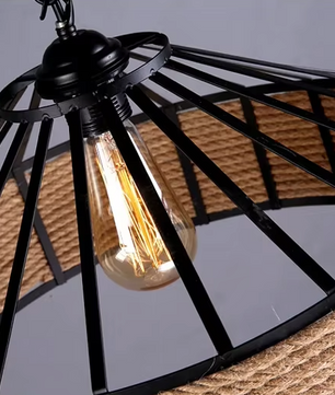 Noah Hanglamp – Klassieke Henneptouw Plafondlamp