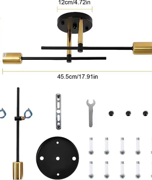 Moderne 2-Lichts Wand- en Plafondlamp E27 – Elegante en Minimalistische Binnenverlichting